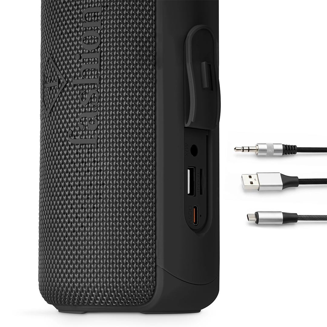 Złącza głośnika: wejście AUX, USB-A i USB-C