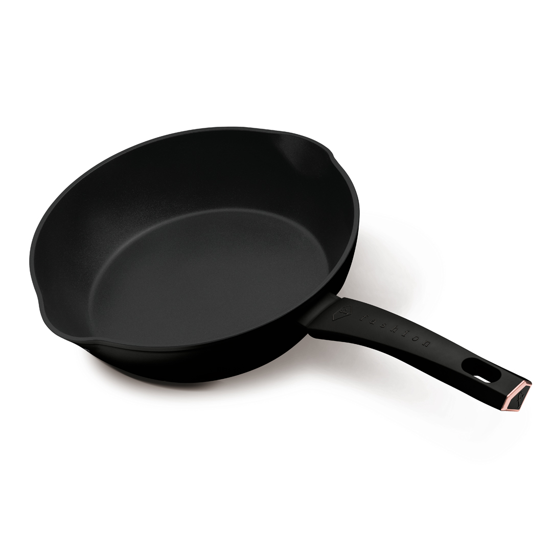 Mély serpenyő két kiöntővel, 28 cm, fekete és rózsaarany, kép 1