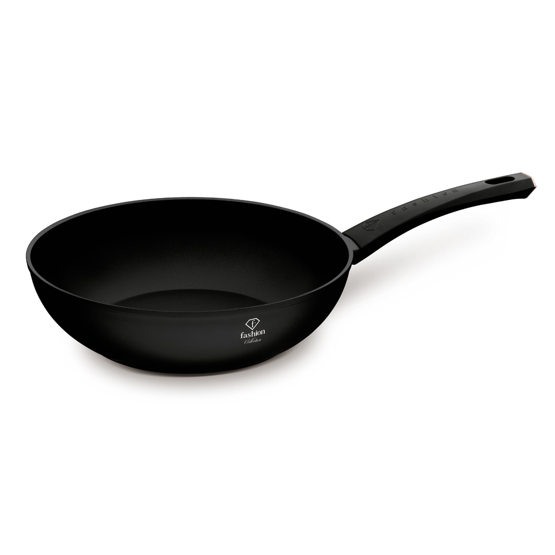 Wok nieprzywierający, 28 cm, czerń i różowe złoto, zdjęcie 2