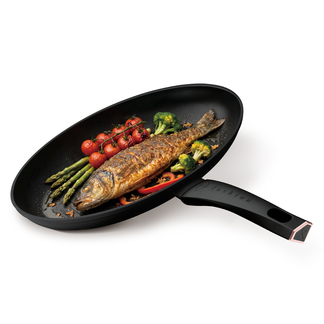 Poêle à poisson, noir et or rose, photo 4