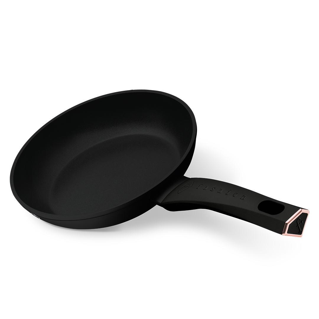 4 részes serpenyőkészlet grillserpenyővel, 20, 24 és 28 cm, fekete és rózsaarany, kép 2