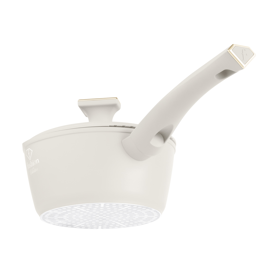 Saucepan with glass lid, 16 cm, 1.2 litres, cream and gold, photo 3