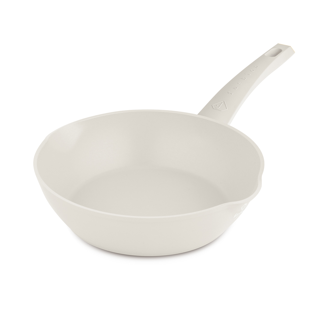 Mély serpenyő két kiöntővel, 24 cm, krém és arany, kép 2