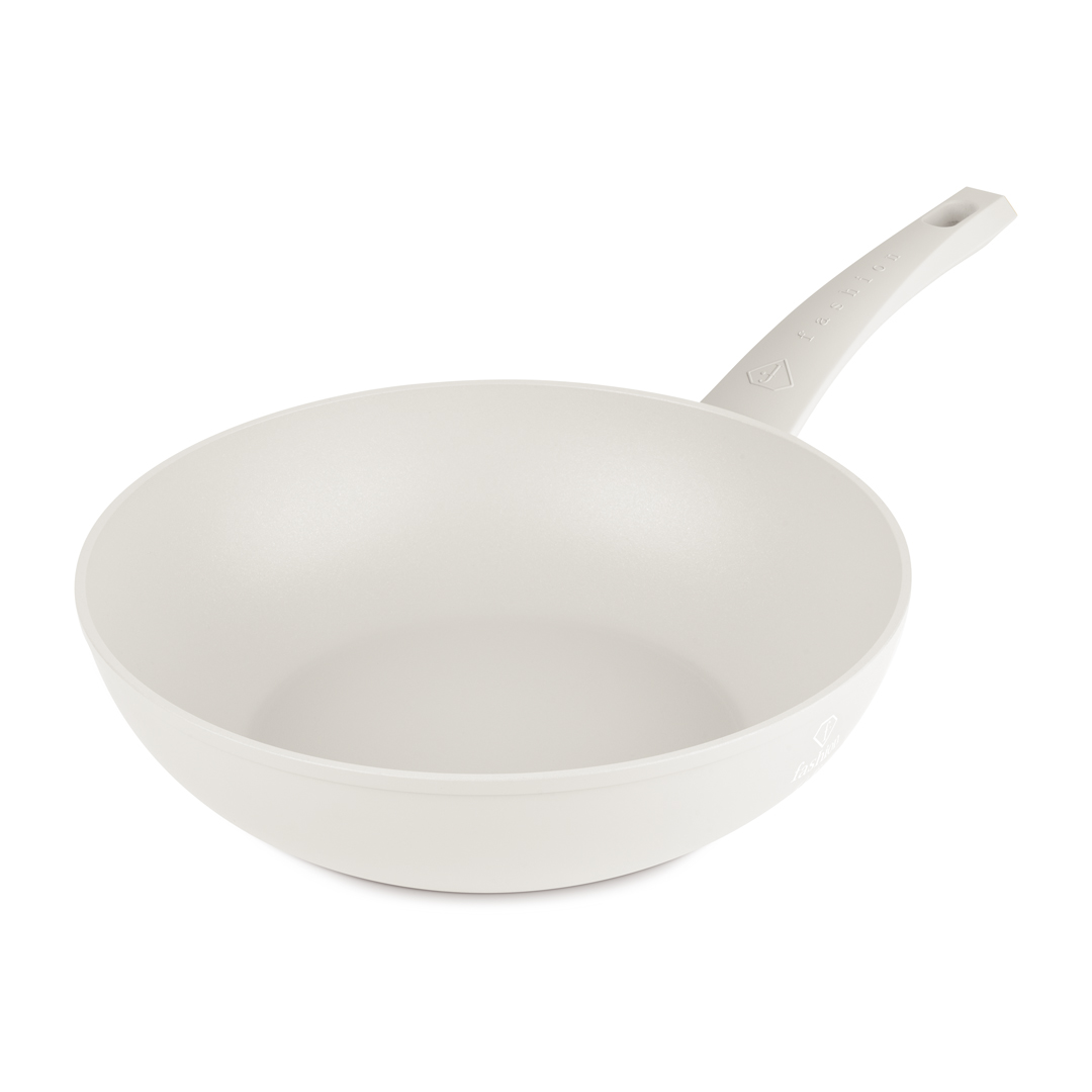 Wok nieprzywierający, 28 cm, krem i złoto, zdjęcie 2