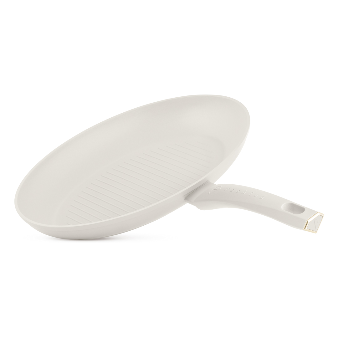 Poêle à poisson, crème et or, photo 1