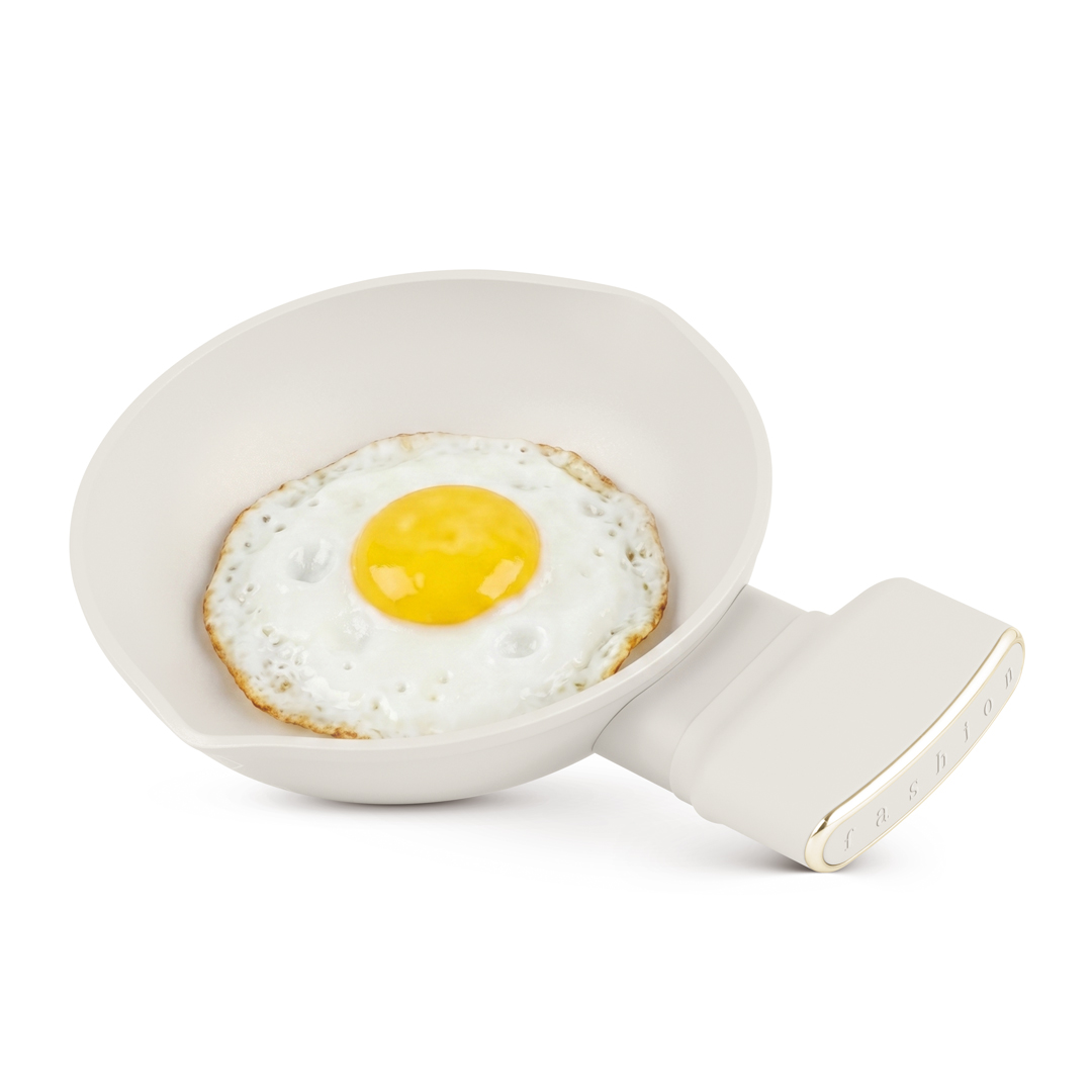Mini tapadásmentes serpenyő, 16 cm, krém és arany, kép 4