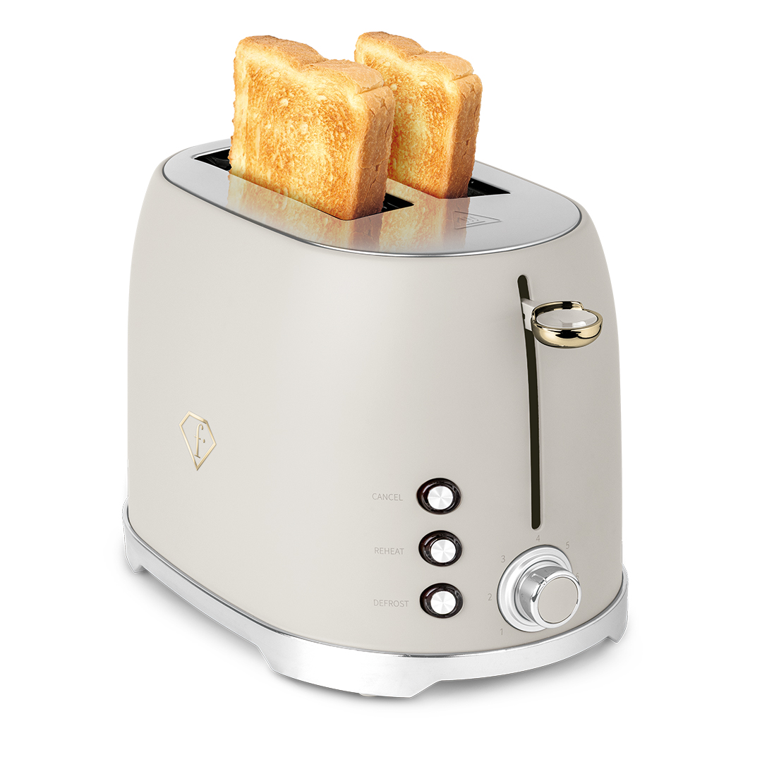 Toaster with 7 browning settings, cream and gold, photo 5