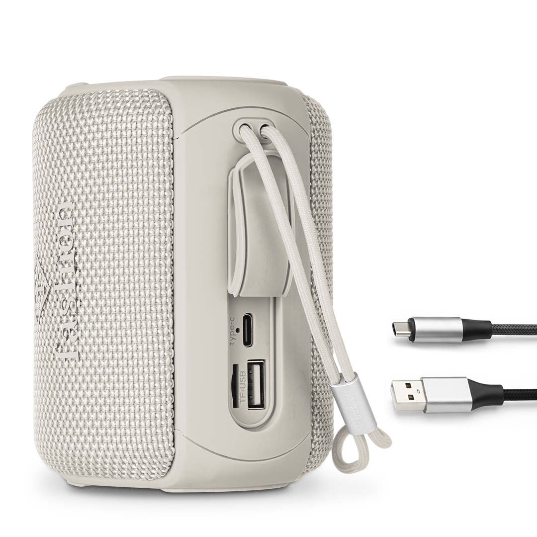 Kompaktowy głośnik Bluetooth, krem i złoto, zdjęcie 2