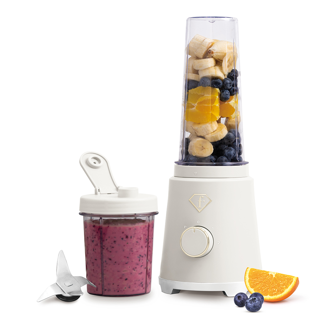 Smoothie-készítő 2 kulaccsal, krém és arany, kép 2