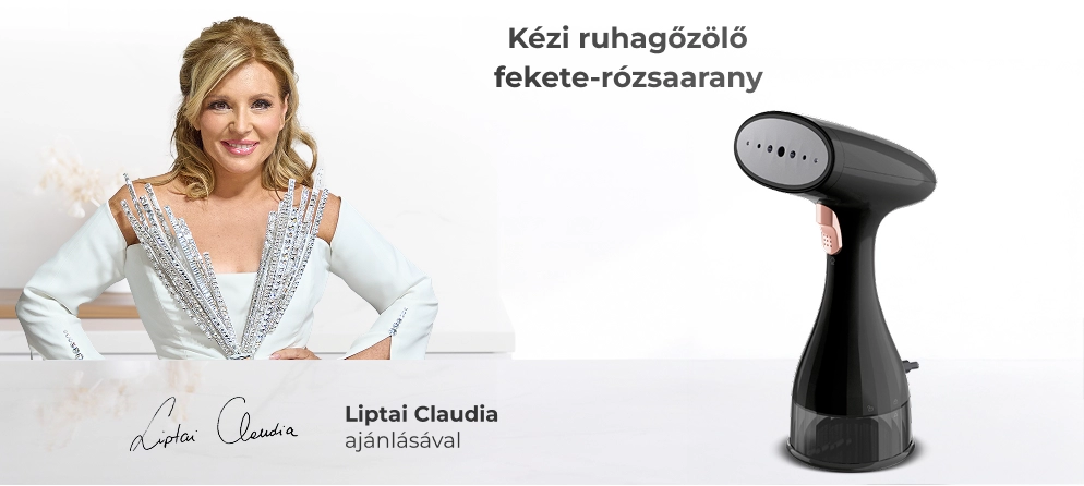 Liptai Claudia mit der Hand-Dampfbürste