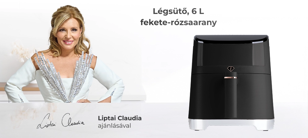 Liptai Claudia a fekete-rózsaarany légsütővel