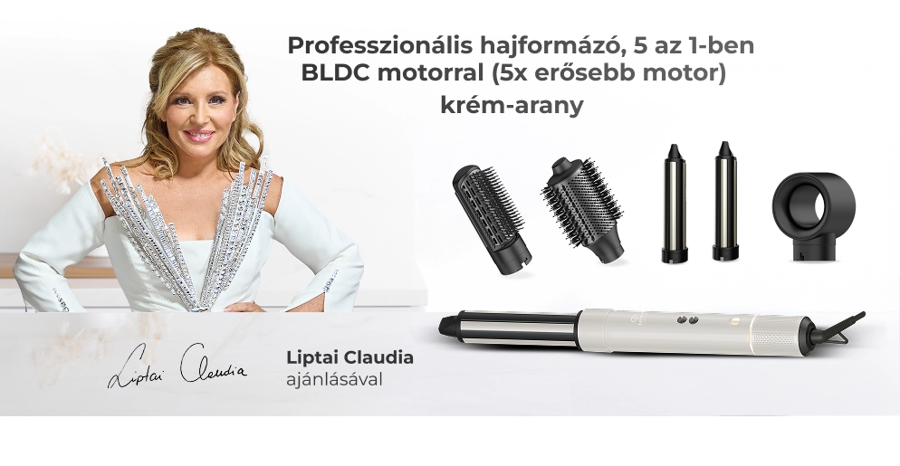 Liptai Claudia a hajformázóval