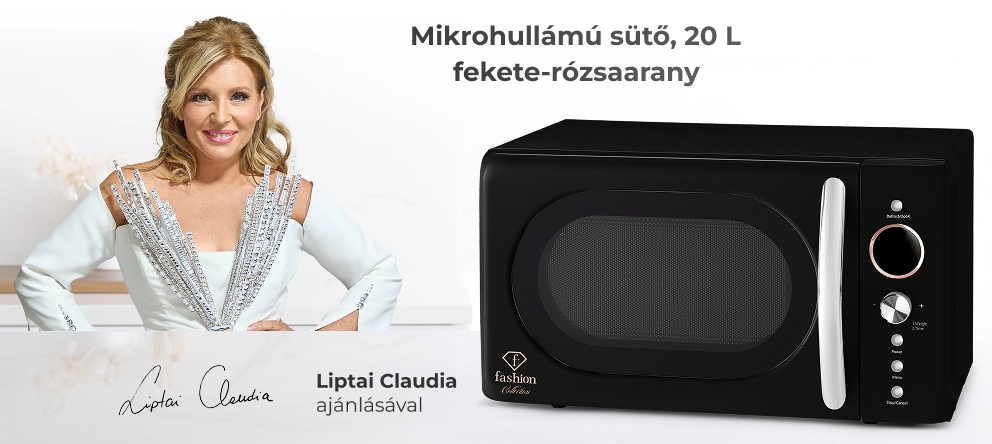 Liptai Claudia neben der Mikrowelle