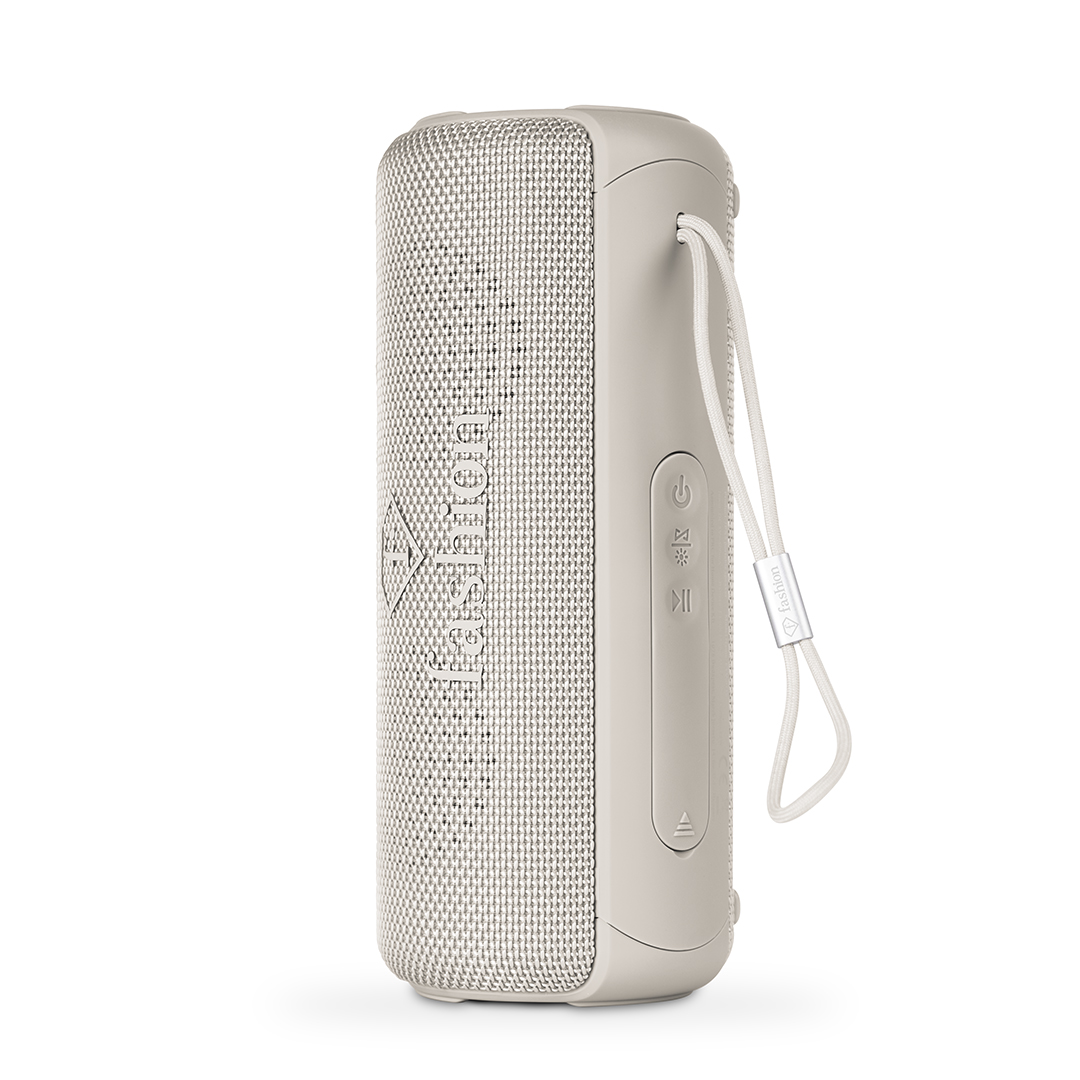 Hordozható Bluetooth-hangszóró, 21 cm, krém és arany, kép 1