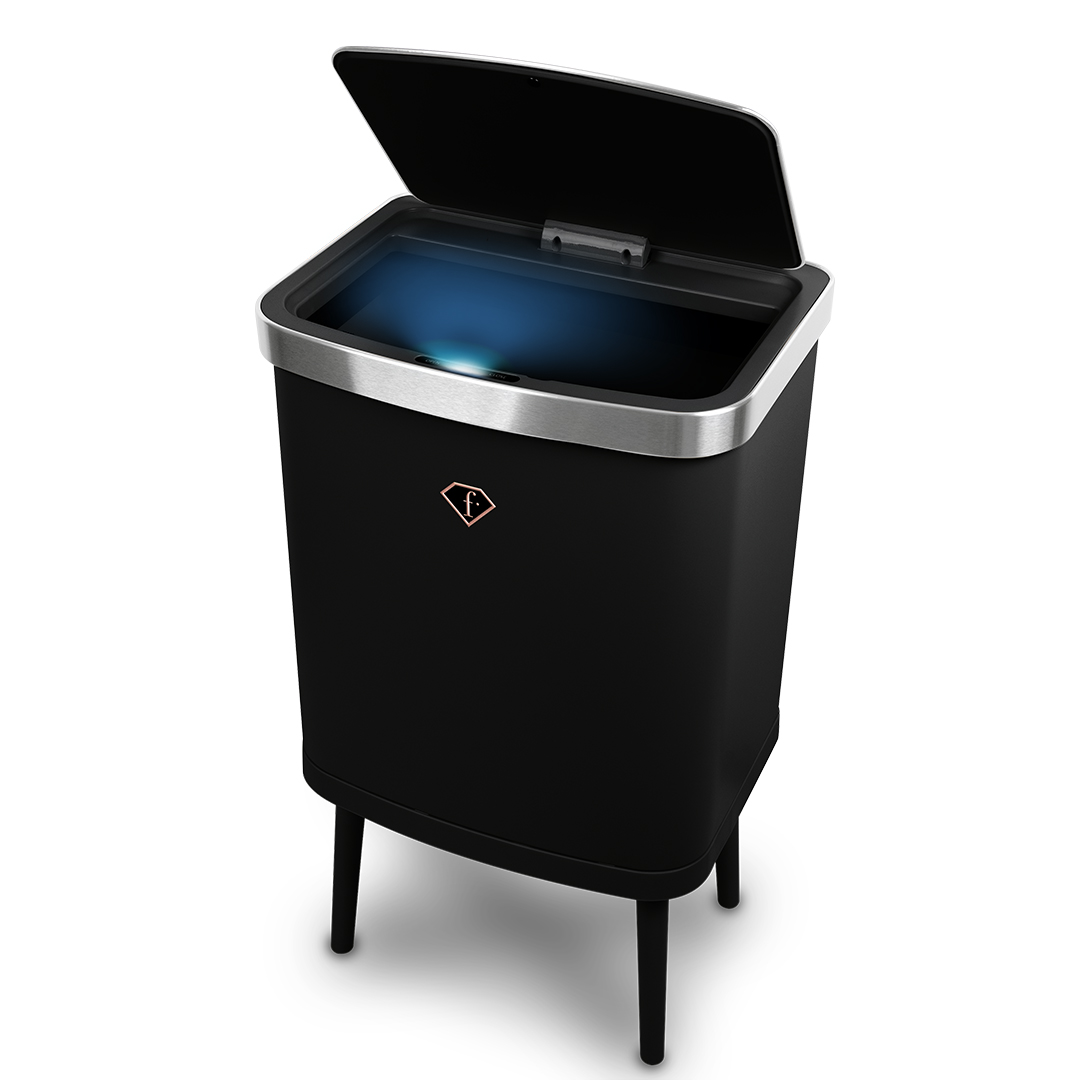 Érzékelős szemetes, 30 l, fekete és rózsaarany, kép 1