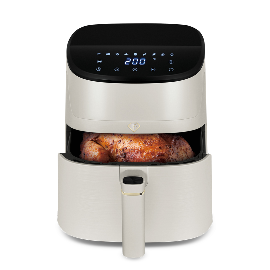 Heißluftfritteuse Air Fryer, 6 l, Creme und Gold, Bild 3
