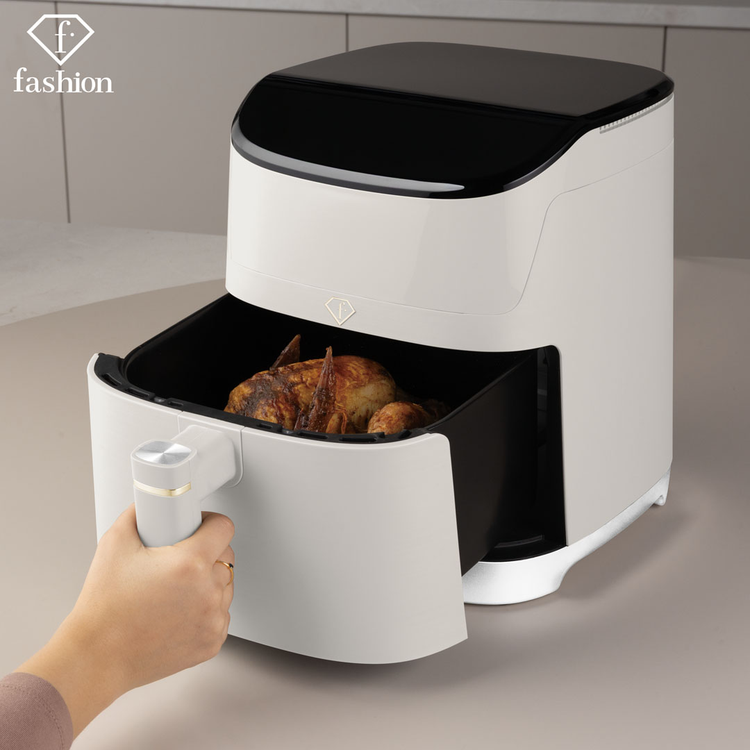 Heißluftfritteuse Air Fryer, 6 l, Creme und Gold, Bild 5