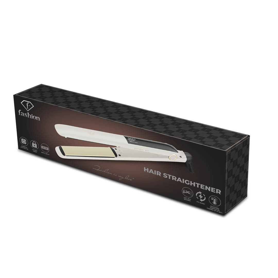 Digitales Glätteisen mit keramikbeschichteten Platten, Creme und Gold, Bild 27