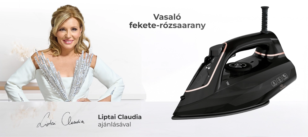 Liptai Claudia mit dem Dampfbügeleisen